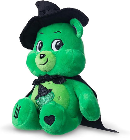 Basic Fun Care Bears x Wicked 22cm Plush – Good Luck Bear as Elphaba – Collectible Soft Toy from the Care Bears x Wicked Collaboration, Green