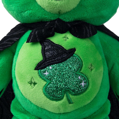 Basic Fun Care Bears x Wicked 22cm Plush – Good Luck Bear as Elphaba – Collectible Soft Toy from the Care Bears x Wicked Collaboration, Green