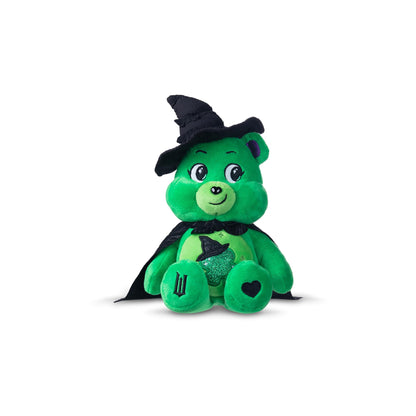 Basic Fun Care Bears x Wicked 22cm Plush – Good Luck Bear as Elphaba – Collectible Soft Toy from the Care Bears x Wicked Collaboration, Green
