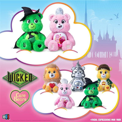 Basic Fun Care Bears x Wicked 22cm Plush – Good Luck Bear as Elphaba – Collectible Soft Toy from the Care Bears x Wicked Collaboration, Green
