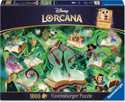Ravensburger Disney Lorcana Glimmers of the Realm: Emerald 1000 piece Jigsaw Puzzle for Adults and Kids Age 12 Years Up