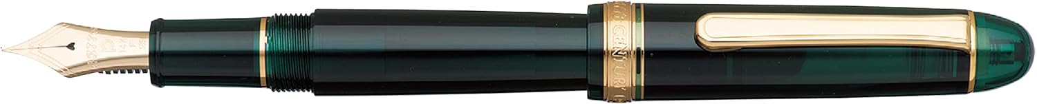 PLATINUM Century Gold Trim Laurel Green Japanese Fountain Pen SF/Green/0.30-036mm/Handmade/14K Gold Nib/Gift Box/Fountain Pen PNB15000-41SF