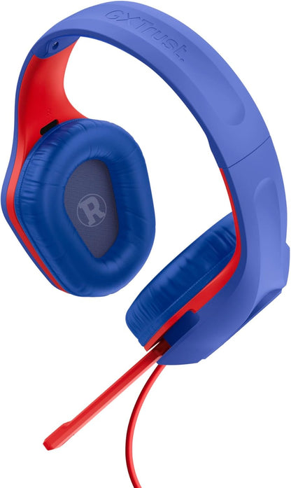 GXTrust 415SM Zirox Cuffie Gaming con Licenza Superman per PC Xbox PS4 PS5 Switch Mobile, Driver da 50mm, Jack Audio 3.5 mm, Cavo 1.2m, Cuffie con Microfono Leggere Over-Ear, Blu