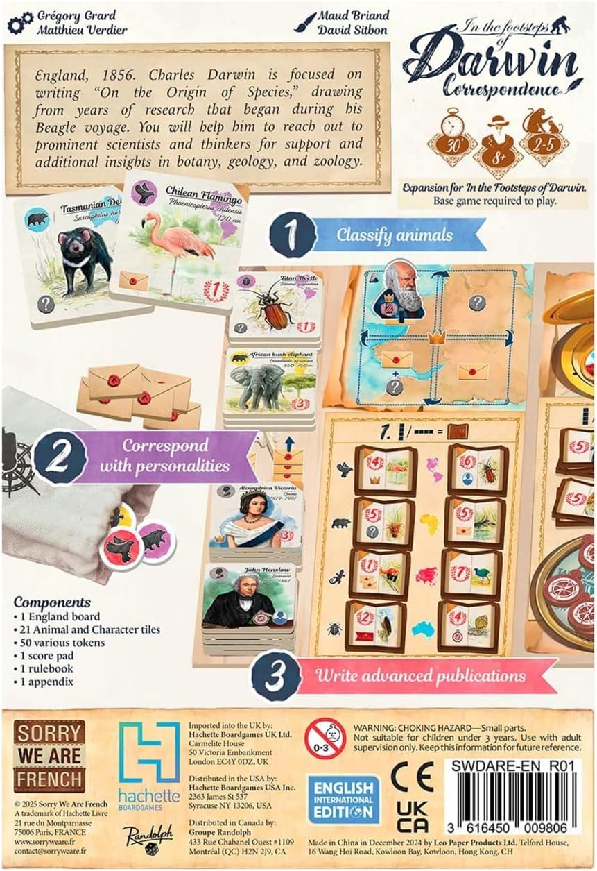 in The Footsteps of Darwin: Correspondence Expansion to Mensa Select Winner | Ages 8+ | 2 to 5 Players | 30 Minutes