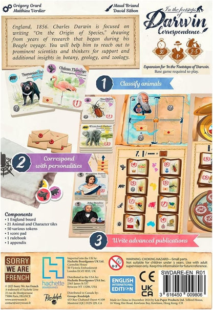 in The Footsteps of Darwin: Correspondence Expansion to Mensa Select Winner | Ages 8+ | 2 to 5 Players | 30 Minutes