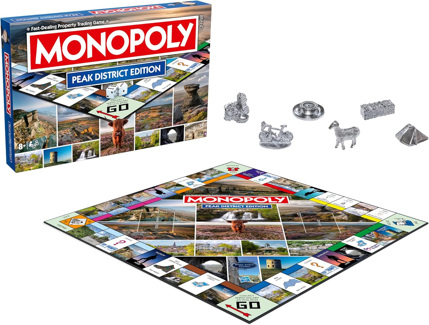Winning Moves Peak District Regional Monopoly Board Game ideal for 2–6 players aged 8 and up.