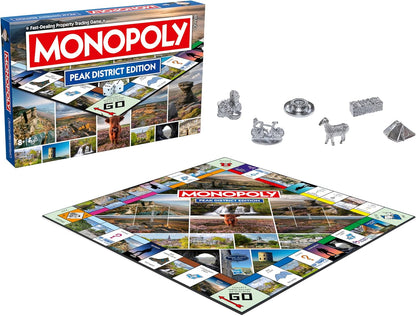 Winning Moves Peak District Regional Monopoly Board Game ideal for 2–6 players aged 8 and up.
