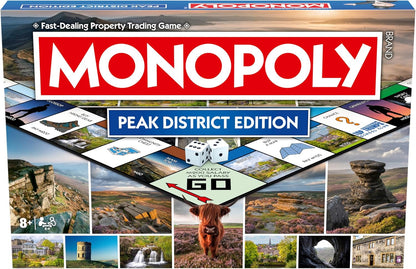 Winning Moves Peak District Regional Monopoly Board Game ideal for 2–6 players aged 8 and up.