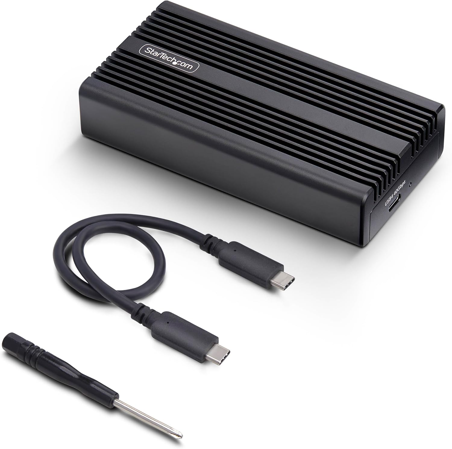 StarTech.com USB4 M.2 NVMe Enclosure, 40Gbps, External USB-C/Thunderbolt NVMe SSD Enclosure, Aluminum Heatsink Case, B+M/M-Key