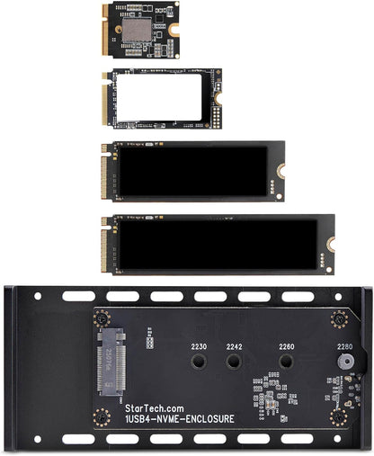 StarTech.com USB4 M.2 NVMe Enclosure, 40Gbps, External USB-C/Thunderbolt NVMe SSD Enclosure, Aluminum Heatsink Case, B+M/M-Key
