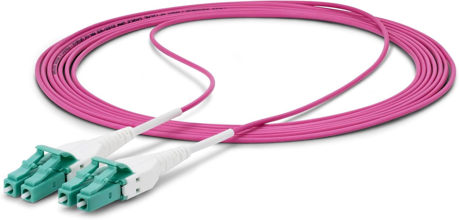 Startech.Com 5M (16.4Ft) Lc/Lc (Upc) Om4 Multimode Fiber Optic Cable - Patch Cable - Lc/Upc Duplex Multi-Mode (M) To Lc/