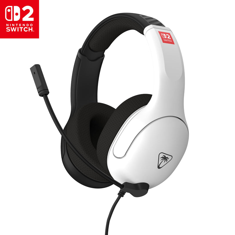 Turtle Beach Airlite Fit Black and White Wired Gaming Headset Officially Licensed for Nintendo Switch 2 and Nintendo Switch, and Nintendo Switch OLED – Flip-to-Mute Mic, Over-Ear Premium Comfort
