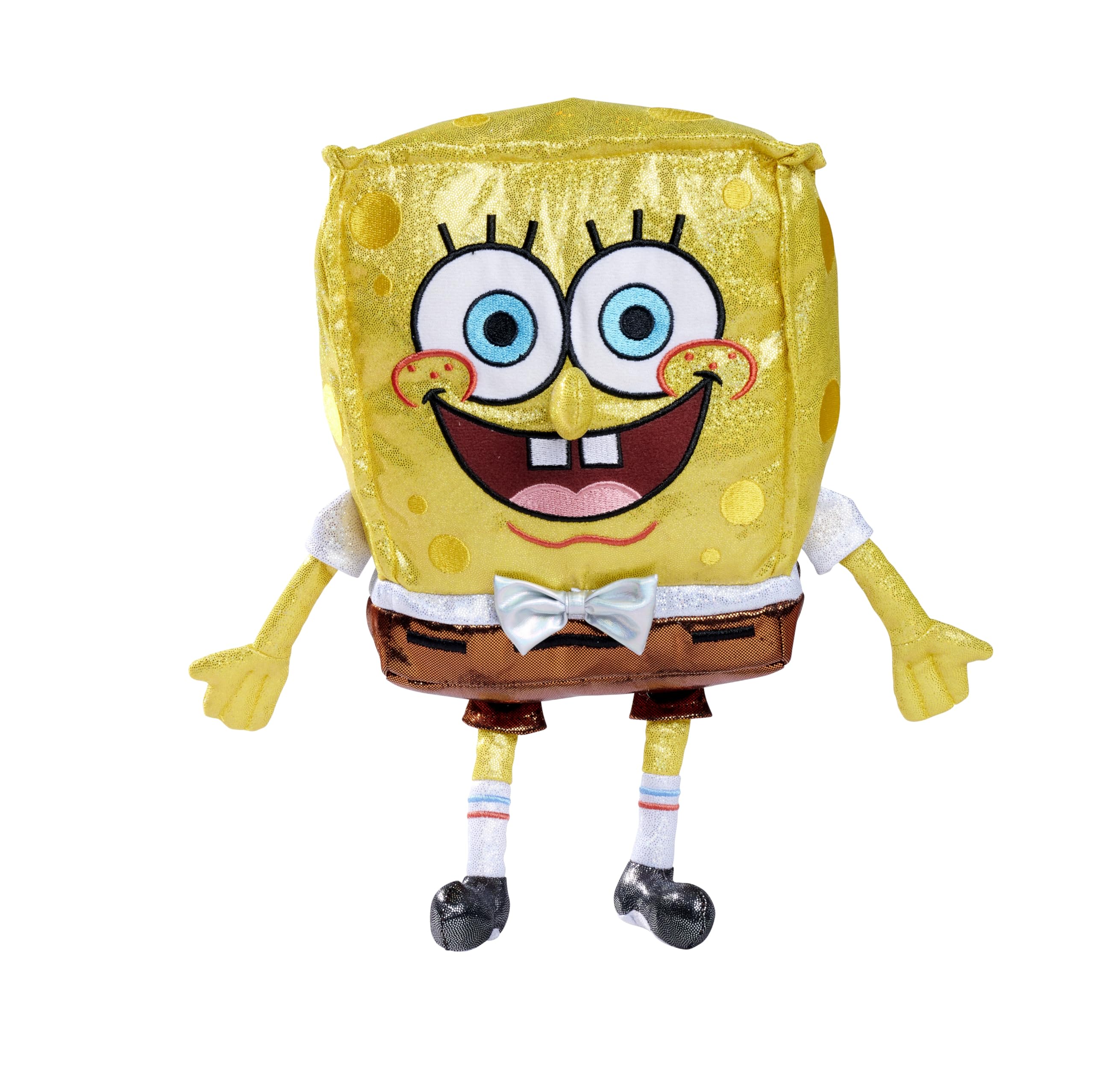 Sponge Bob Anniversary Plush 30 cm Sparkly SpongeBob Plush in Honor of the 25th Anniversary of the TV Series, Suitable for Children from First Months of Life