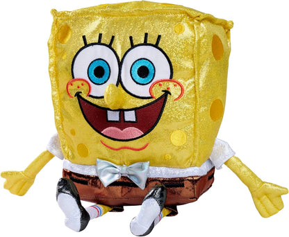 Sponge Bob Anniversary Plush 30 cm Sparkly SpongeBob Plush in Honor of the 25th Anniversary of the TV Series, Suitable for Children from First Months of Life