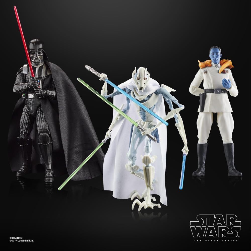 Star Wars The Black Series Darth Vader, Grand Admiral Thrawn, General Grievous Collectible 6 Inch Action Figure 3-Pack