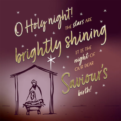 Christmas Cards with Holy Night Design, 150mm Square, Pack of 10, Compassion UK Charity
