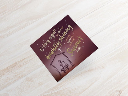 Christmas Cards with Holy Night Design, 150mm Square, Pack of 10, Compassion UK Charity