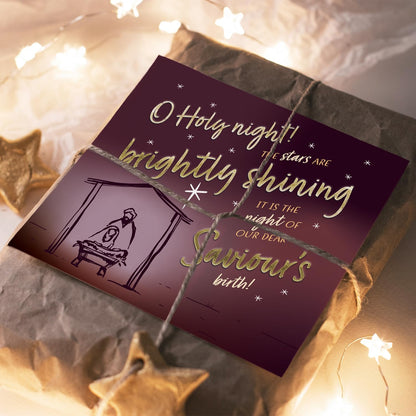 Christmas Cards with Holy Night Design, 150mm Square, Pack of 10, Compassion UK Charity