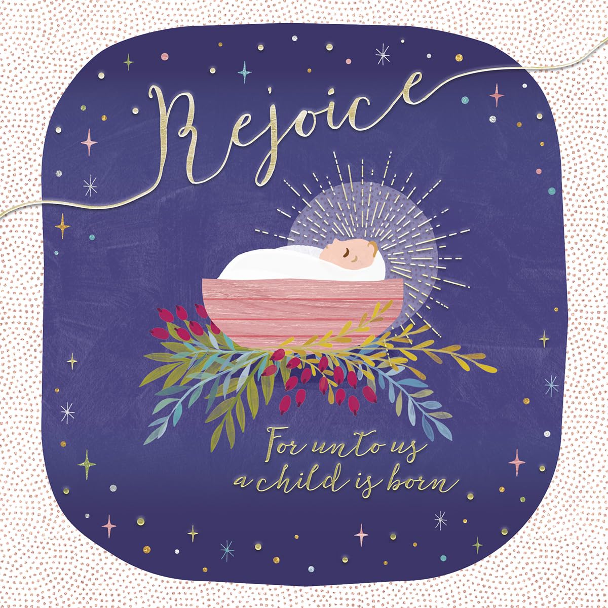 Compassion Charity Christmas Cards, Rejoice Manger Design, 150 x 150 mm, Pack of 10
