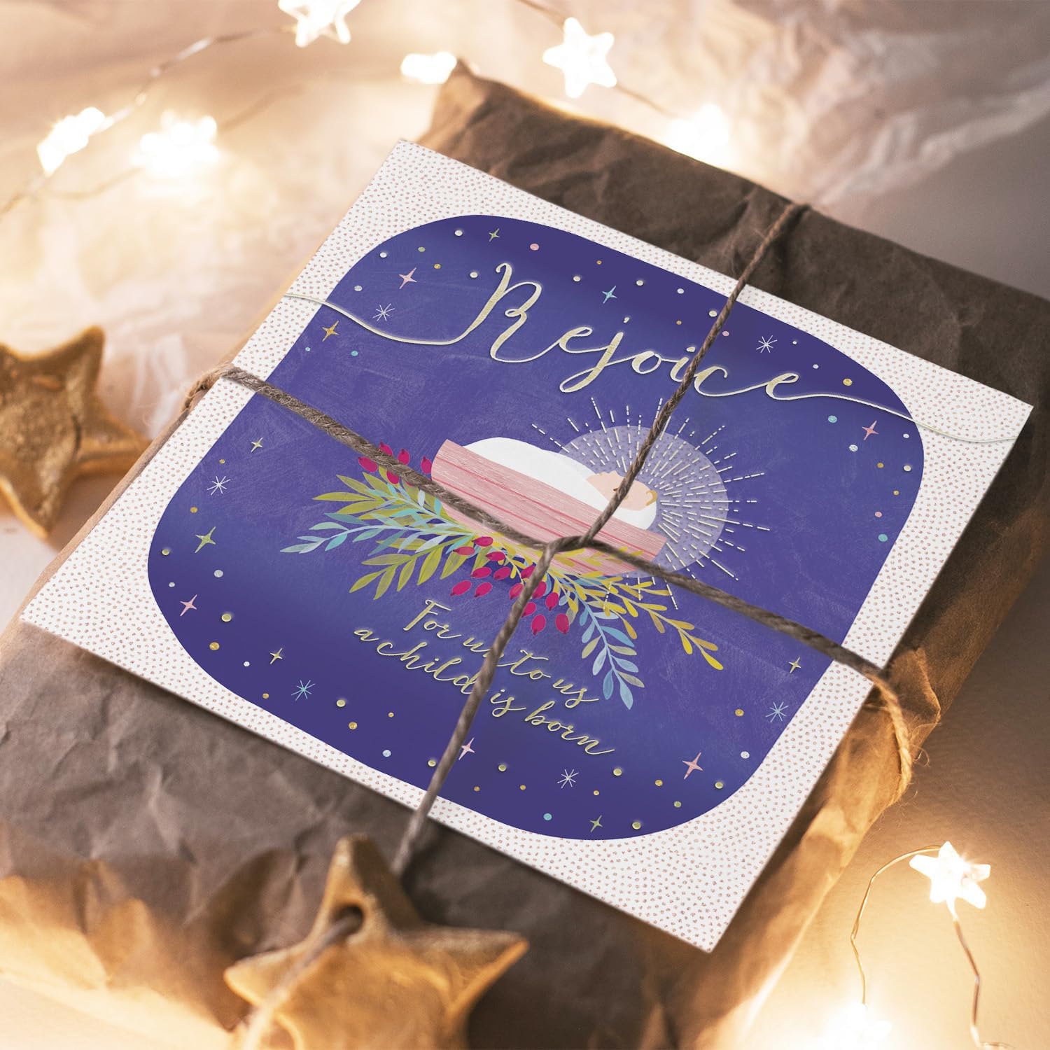Compassion Charity Christmas Cards, Rejoice Manger Design, 150 x 150 mm, Pack of 10