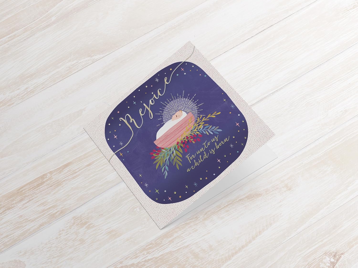 Compassion Charity Christmas Cards, Rejoice Manger Design, 150 x 150 mm, Pack of 10
