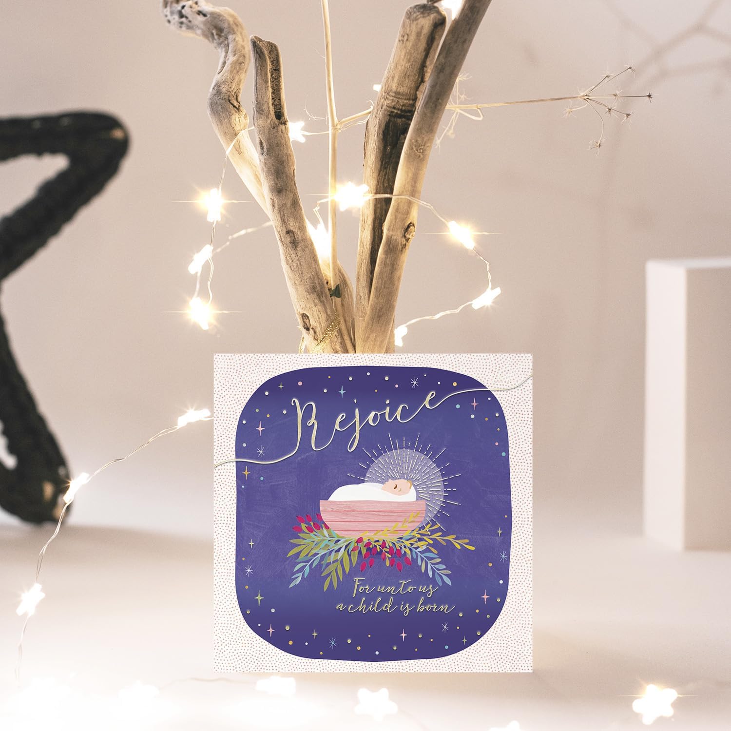 Compassion Charity Christmas Cards, Rejoice Manger Design, 150 x 150 mm, Pack of 10