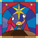 Compassion Charity Christmas Cards with Stained Glass Stable Design, 15 x 15 cm, Pack of 10 with Envelopes