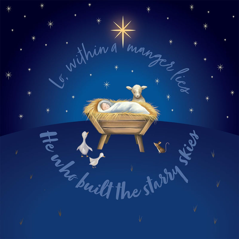 Charity Christmas Cards with Manger Scene, 150mm x 150mm, Pack of 10, Supporting Compassion UK