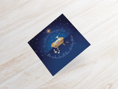 Charity Christmas Cards with Manger Scene, 150mm x 150mm, Pack of 10, Supporting Compassion UK