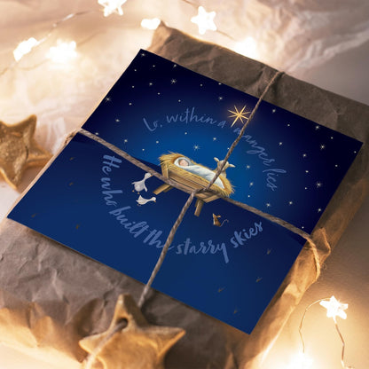 Charity Christmas Cards with Manger Scene, 150mm x 150mm, Pack of 10, Supporting Compassion UK