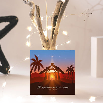 Compassion Christmas Card: Stable Scene/The Light Shines (pack of 10