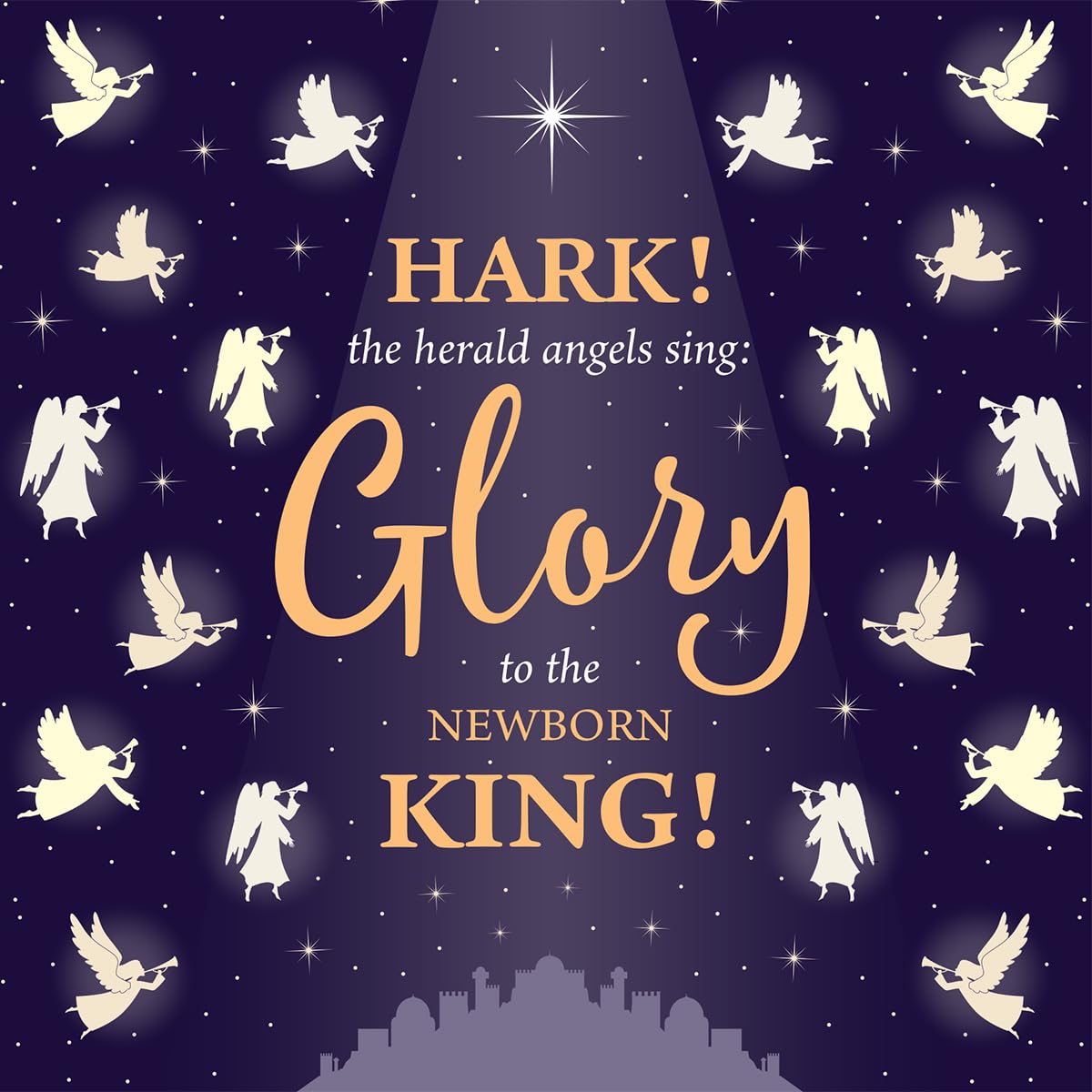 Christmas Cards with Angels Design, Pack of 10, 150 x 150 mm, Supporting Compassion UK