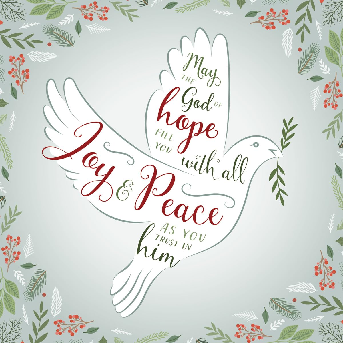 Compassion Charity Christmas Cards, Joy and Peace Dove Design, 150 x 150mm, Pack of 10