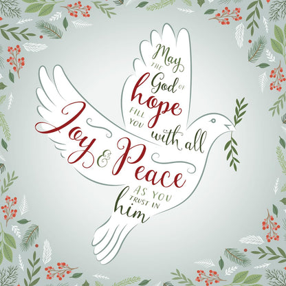 Compassion Charity Christmas Cards, Joy and Peace Dove Design, 150 x 150mm, Pack of 10