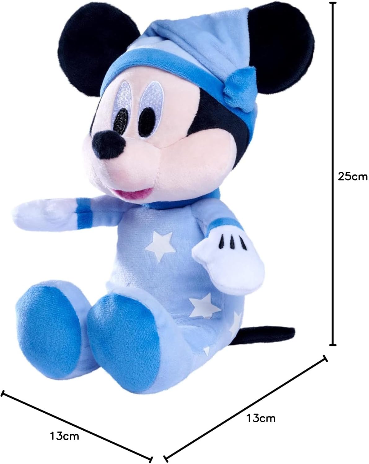 Simba Disney Topolino Sleep Well, 6315870349, +0 mesi, la tutina si illumina al buio, 25 cm,Azzurro