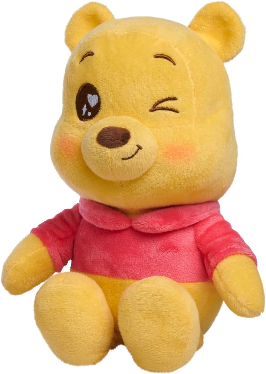 Disney Winnie The Pooh 25cm Plush with Twinkle Eyes, cuddly soft toy for kids and adults for birthday and gift, from 0 years
