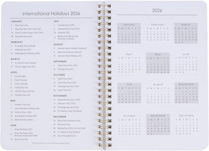 Christian Art Gifts Agenda 2026 compatta a spirale, 12 mesi, da donna: Be Still & Know, incoraggiare le scritture, pianificazione quotidiana, organizzazione, promemoria, appuntamenti, grazioso