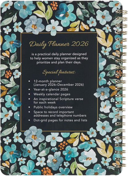 Christian Art Gifts Agenda 2026 compatta a spirale, 12 mesi, da donna: Be Still & Know, incoraggiare le scritture, pianificazione quotidiana, organizzazione, promemoria, appuntamenti, grazioso