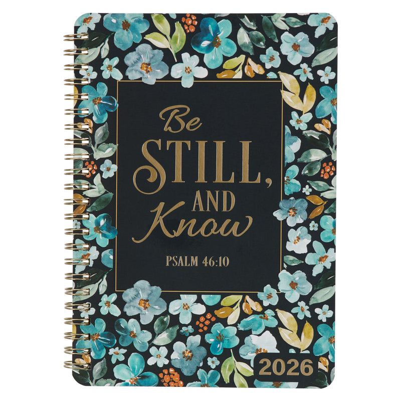 Christian Art Gifts Agenda 2026 compatta a spirale, 12 mesi, da donna: Be Still & Know, incoraggiare le scritture, pianificazione quotidiana, organizzazione, promemoria, appuntamenti, grazioso