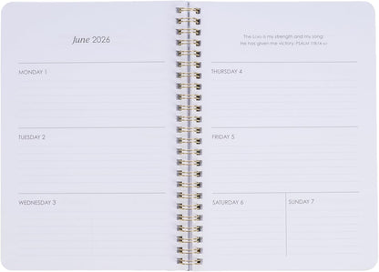 Christian Art Gifts Agenda 2026 compatta a spirale, 12 mesi, da donna: Be Still & Know, incoraggiare le scritture, pianificazione quotidiana, organizzazione, promemoria, appuntamenti, grazioso