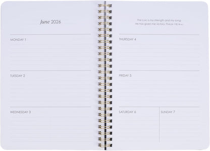 Christian Art Gifts Agenda 2026 compatta a spirale, 12 mesi, da donna: I Know the Plans Incouraging Scripture, pianificazione quotidiana, appuntamenti, vacanze, promemoria, verde scuro e rosa
