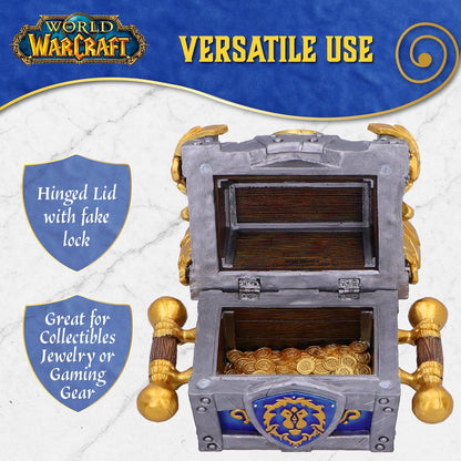 Nemesis Now World of Warcraft Alliance War Chest Box – Officially Licensed Collectible Treasure Chest for Gamers, Fantasy Decor & Storage for Jewelry, Dice & Collectibles