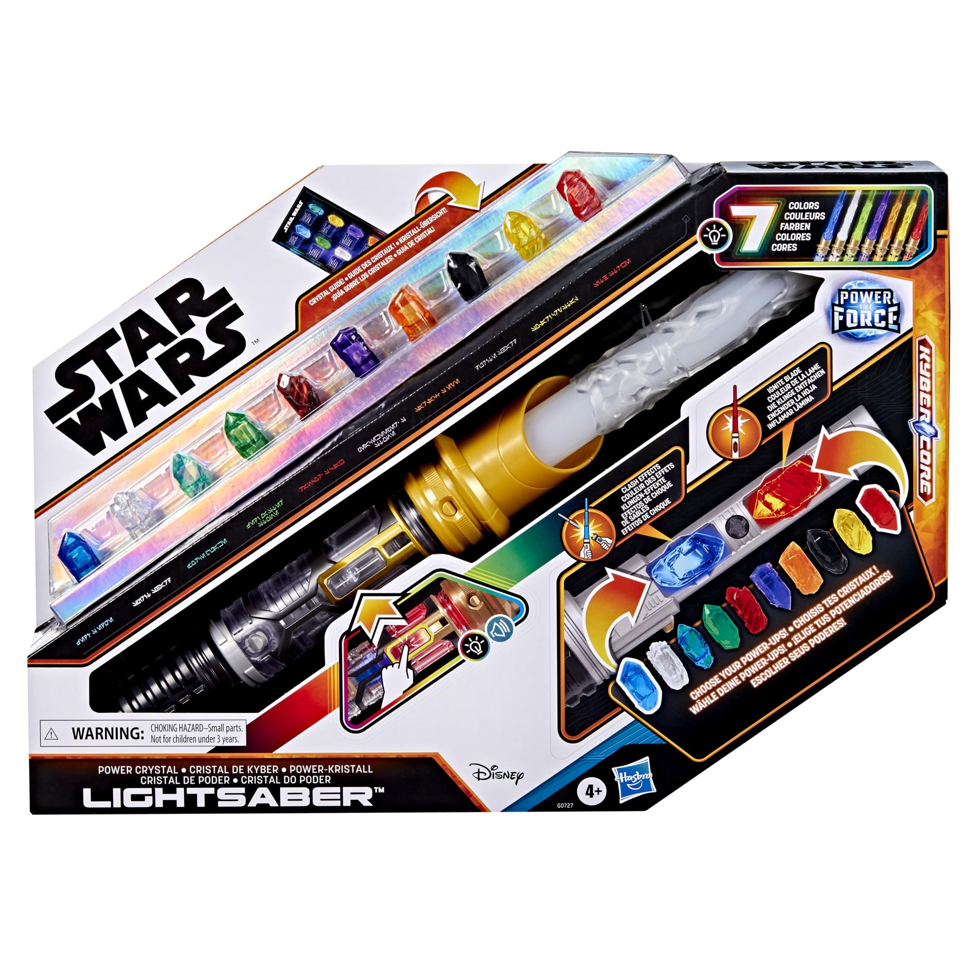 Star Wars Hasbro Power Crystal Lightsaber – Electronic Roleplay Toy with 10 Kyber Crystals and 7 Blade Colours | Create Your Own Custom Lightsaber with Sound FX | Gift for Kids Fans | Ages 4+