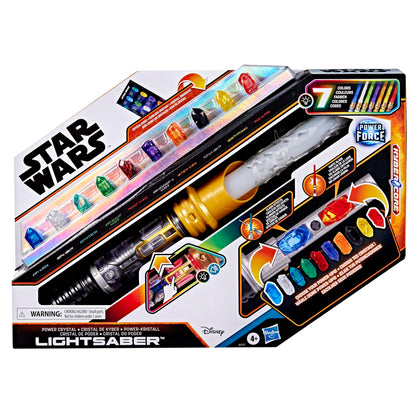 Star Wars Hasbro Power Crystal Lightsaber – Electronic Roleplay Toy with 10 Kyber Crystals and 7 Blade Colours | Create Your Own Custom Lightsaber with Sound FX | Gift for Kids Fans | Ages 4+