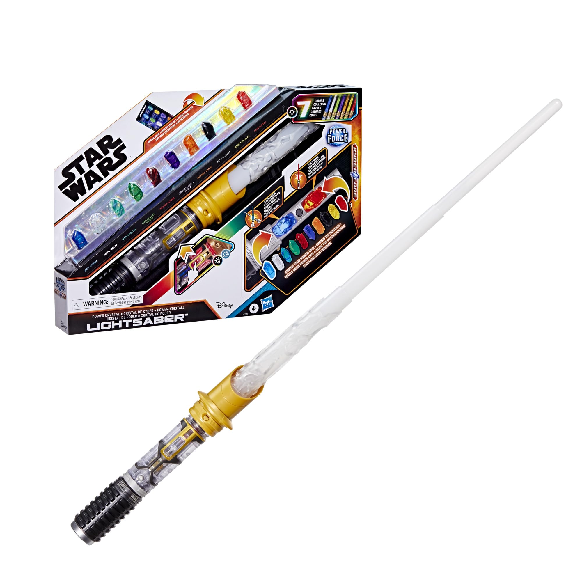 Star Wars Hasbro Power Crystal Lightsaber – Electronic Roleplay Toy with 10 Kyber Crystals and 7 Blade Colours | Create Your Own Custom Lightsaber with Sound FX | Gift for Kids Fans | Ages 4+