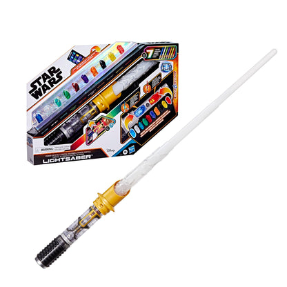 Star Wars Hasbro Power Crystal Lightsaber – Electronic Roleplay Toy with 10 Kyber Crystals and 7 Blade Colours | Create Your Own Custom Lightsaber with Sound FX | Gift for Kids Fans | Ages 4+