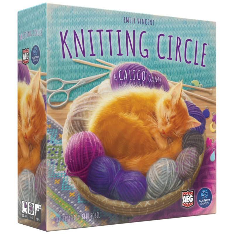 AEG & FlatOut Games | Knitting Circle - Track the Award Winning Calico Puzzle Game | Knitwear, Collector Buttons | Ages 10+ | 1-4 Players