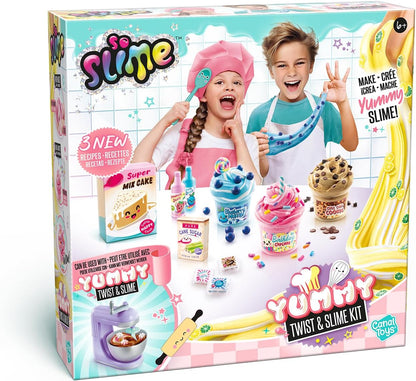 So Slime Yummy Twist & Slime 3 Pack. 3 Scrumptious Recipes to Create. Mix and swirl the yummy slime in three sweet themes: Birthday Cupcake, Strawberry Cake, and Blueberry Muffin!