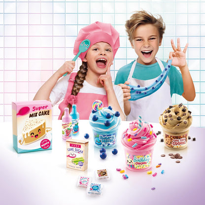 So Slime Yummy Twist & Slime 3 Pack. 3 Scrumptious Recipes to Create. Mix and swirl the yummy slime in three sweet themes: Birthday Cupcake, Strawberry Cake, and Blueberry Muffin!