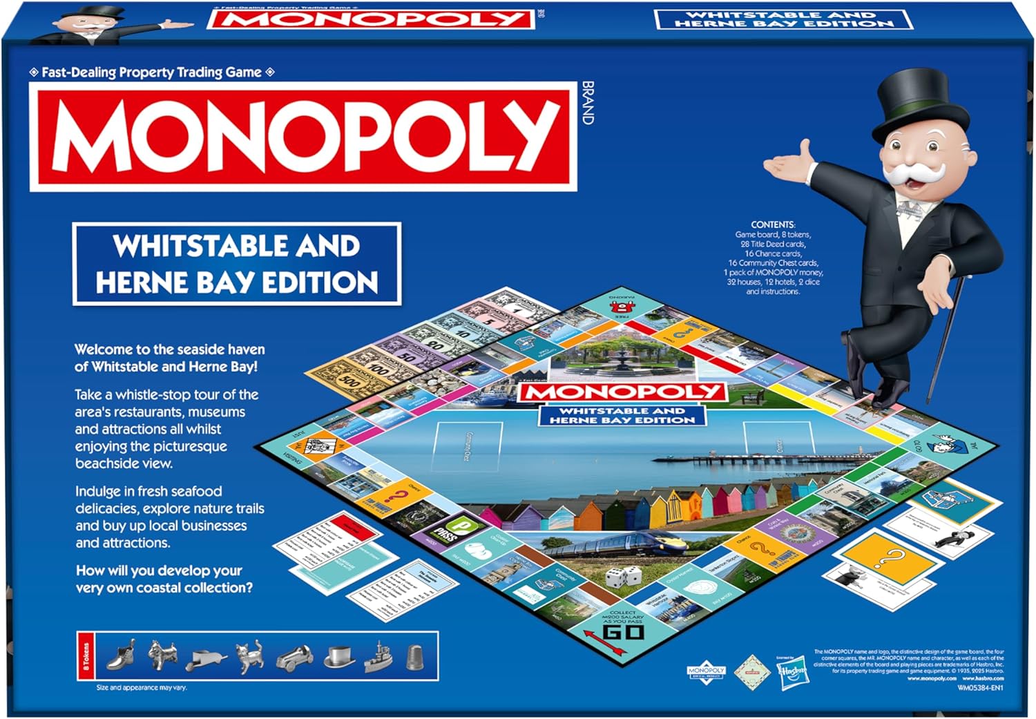 Winning Moves Whitstable and Herne Bay Regional Monopoly Board Game ideal for 2–6 players and makes a great gift for fans of the Kent coastline, aged 8 and up